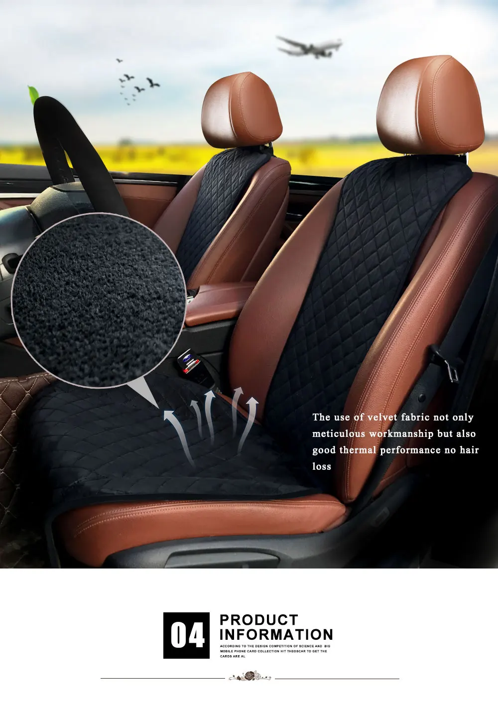 Auto Interior Accessories Suede Quilted Nonslip Suede Car Seat Cover