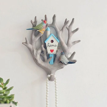 Polyresin Bird Figurine Home Decor Unique Wall Hooks Polyresin Bird Figurine Home Decor Unique Wall Hooks