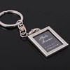 New heart Creative Different Shape Metal Photo Frame Key Chain Ring Keychainains/Oval Round metal key chains