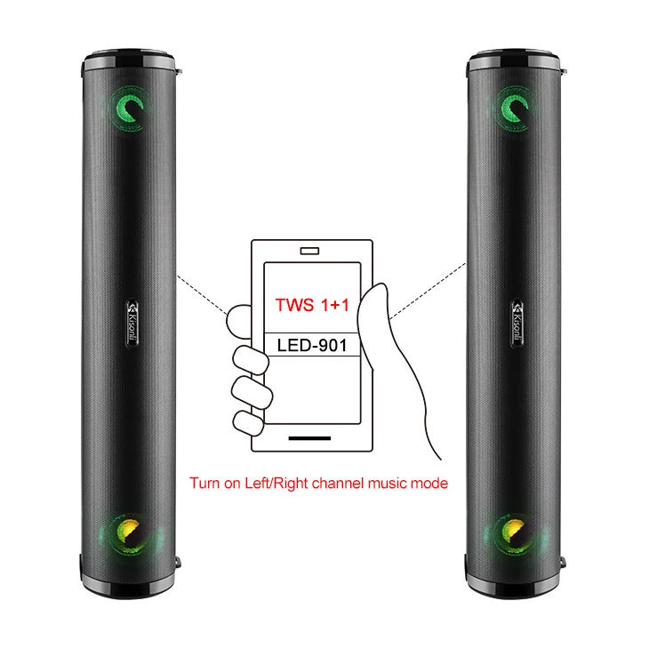 Kisonli Newest Model Outdoor Active LED Wireless Two-way 1200mAh TWS 1+1 Speaker - ANKUX.COM