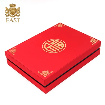 Luxury Design Red Chinese New Year Packaging Paper Gift Box With Lid ...