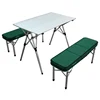 Outdoor family party suitcase aluminum camping folding picnic table with benches