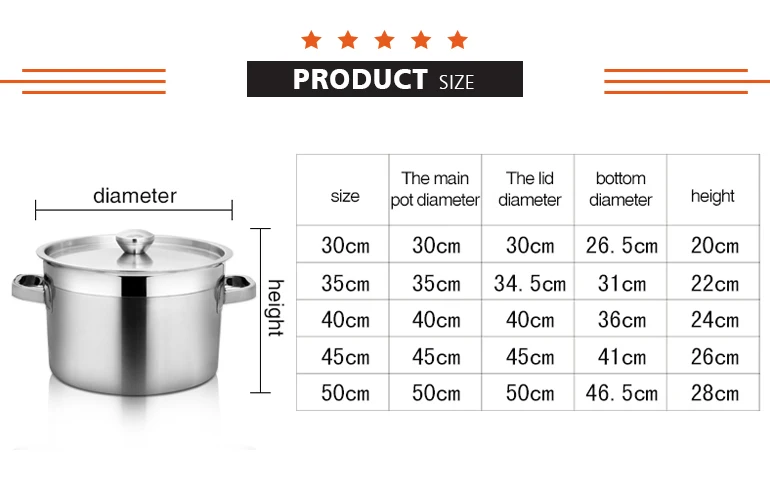 Big Cooking Pot Italian Stainless Steel Pots Cookware With Low Moq ...