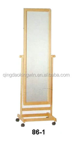 Espejo De Pie Para Suelo De Madera Con Ruedas,Características En Madera