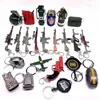 blister packing New zinc alloy metal bulletproof chicken game mini awm gun vest backpack keychain
