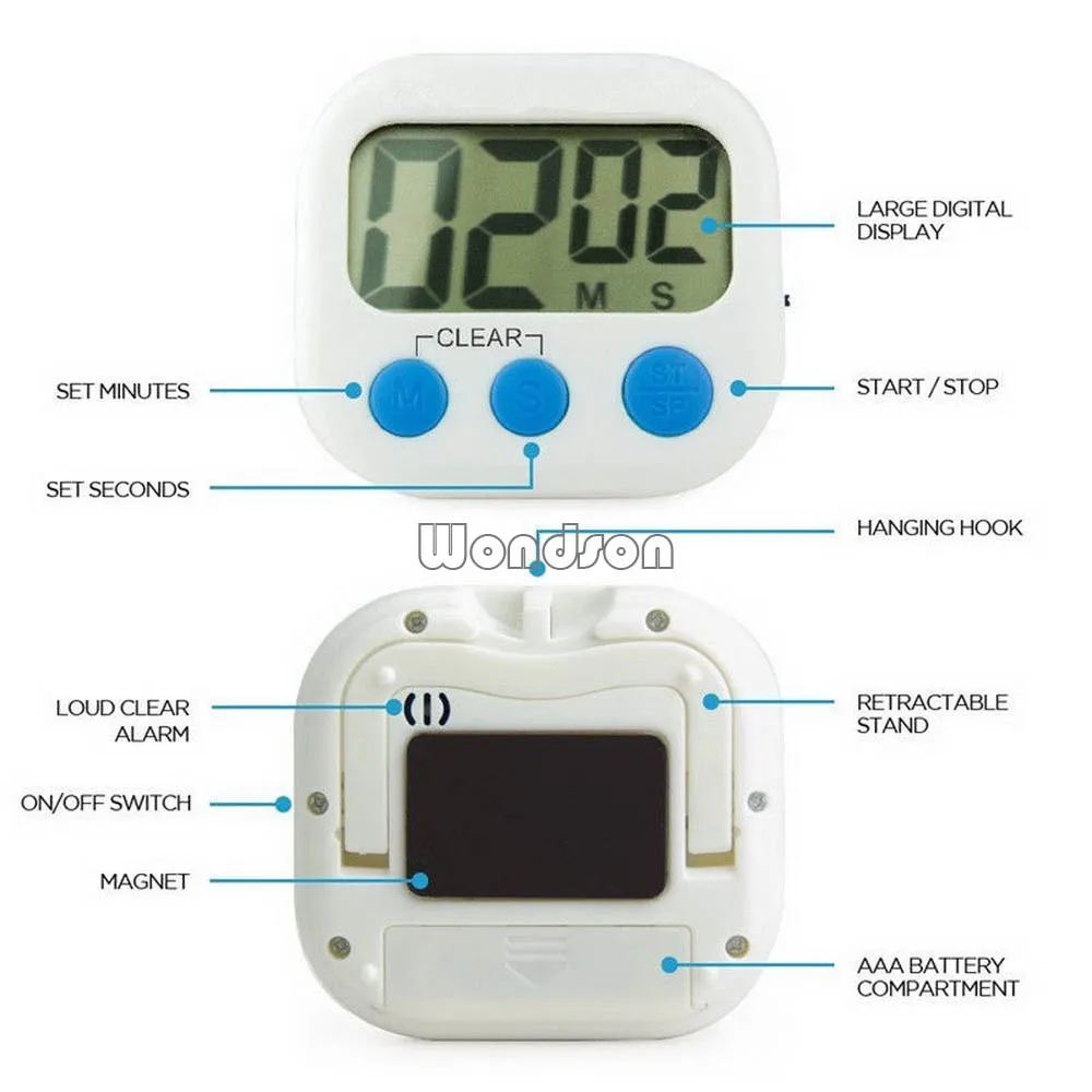 2.9 Inch Lcd Big Screen Aaa Battery Countdown 4 Color Digital Kitchen Timer Buy Digital