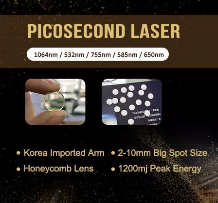 Latest Honeycomb Laser Make Energy Average Output Picosecond laser Tattoo Removal 755nm
