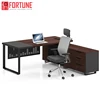 6.5 feet wooden executive office table design with side return cabinet