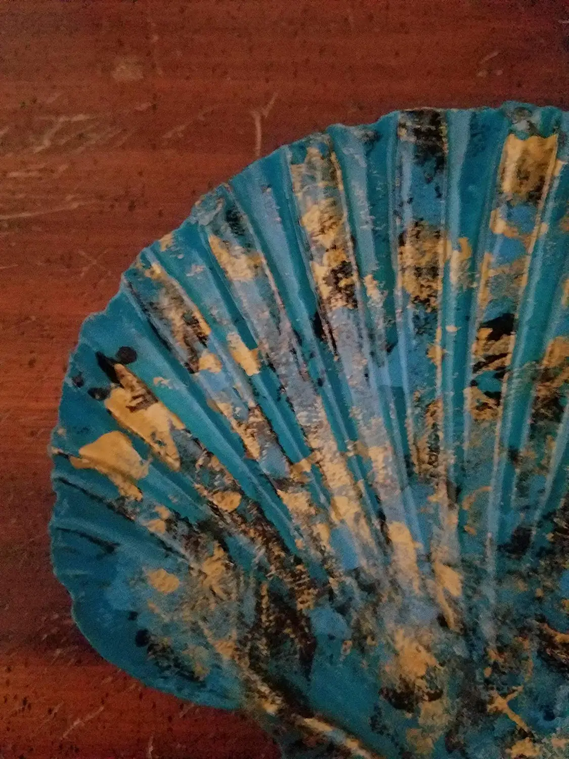 Decorative Soap Dish and Gold Bronze Nautical Themed Gift Hand Painted Scallop Shell Jewelry Key Black