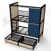 2019 Chinese furniture hotel school adult metal bunk beds for bedroom Murphy metal bed with steel locker Wood bunk with curtain
