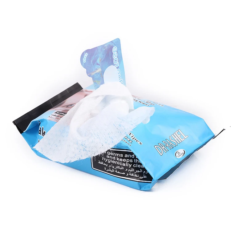 Wet Wipe 25pcs Tissue Humidifier Scented Dry Facial Wipes With Blue