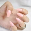 Stiletto Fake Nails Nude Pink Pointed Artificial Nails Easily Decorate Your Fingers Candy White Surface Tips 140P
