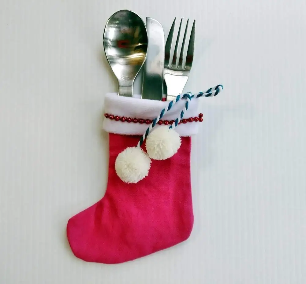Pink Utensil Holder Find Deals On Line At Get Quotations Multi Purpose Beaded Pink Mini Stockings Utensil Holder Or Gift Pouch Holiday Table Ornaments