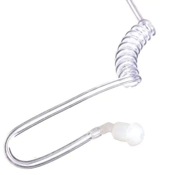 Security Guard Earpieces Police Wired Microphone Ear Hook Handsfree Acoustic Clear Tube Earpiece