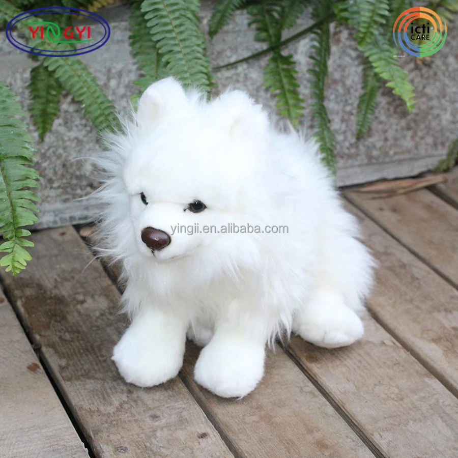 white dog plush toy