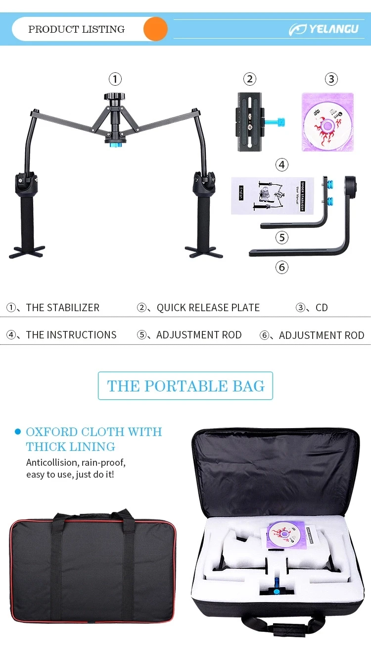 JingYing cheap dual handle video camera spider stabilizer for camera