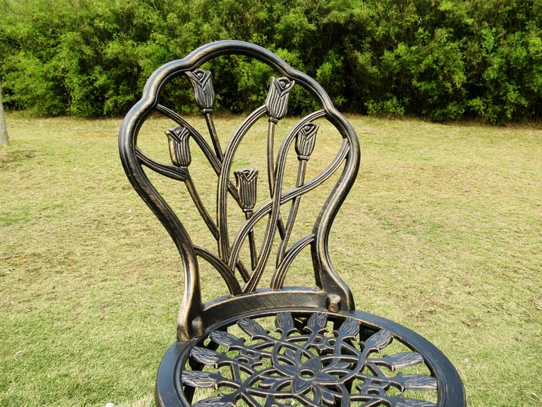 Garden Furniture Low Price Bistro Set Antique Cast Aluminum Table And