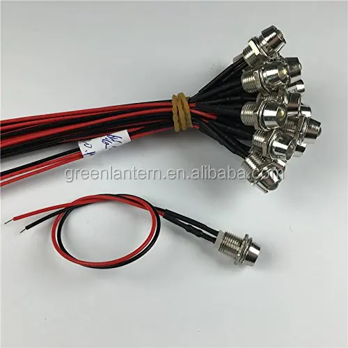 5mm Prewired LED Warm White with Chrome Bezel Holder 12V