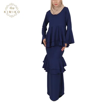 2019 Fashion Muslim Baju Kurung High Quality Malaysia Lady Navy Clothing Buy China Supplier Women Baju Kurungfishtail Style Lady Setfashion Muslim