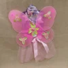 Children Girls Costume Angel Fairy Butterfly Wing Christmas Halloween party cosplay headband+Magic Wand+butterfly wing 3pcs/set
