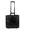 Large black trolley makeup case with 8 movable trays