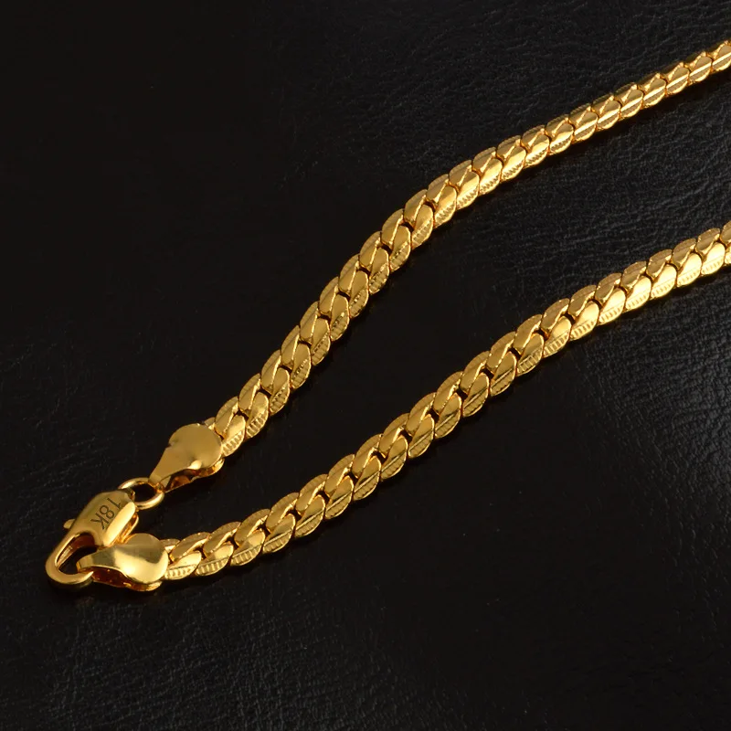 REAL 18K GOLD FILLED MENS LADIES UNISEX LINK CHAIN NECKLACE 20” inch GIFT UK