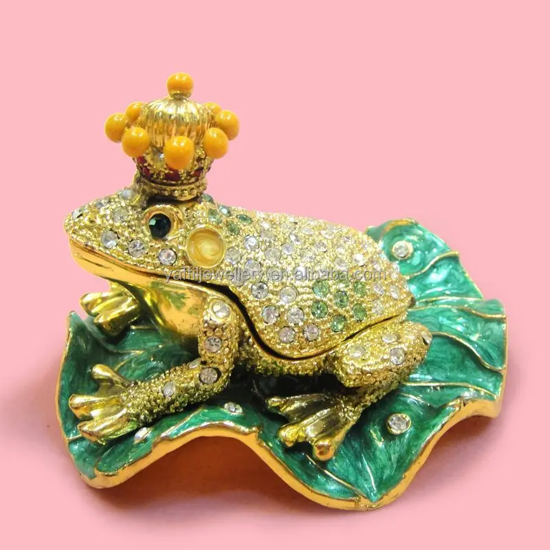 Hot Sale Jeweled Enamel Frog Prince Trinket Box Buy Small Animal