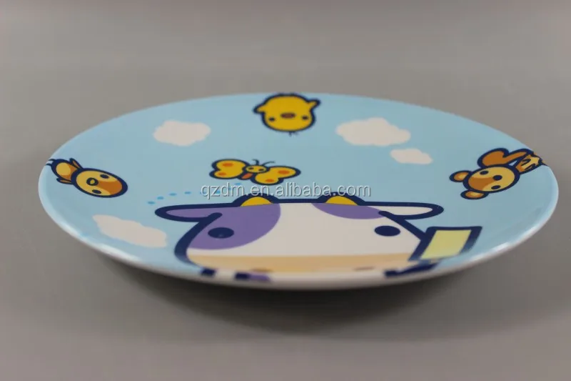 Dairy cow Print Melamine Kids Plate Children fruit Plate
