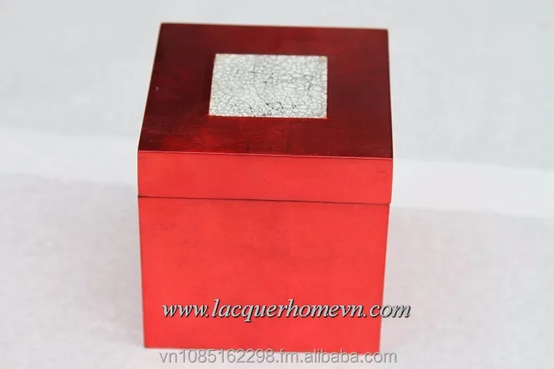 Vietnam MDF lacquered jewelry boxes with silver leaf, high quality, direct supply