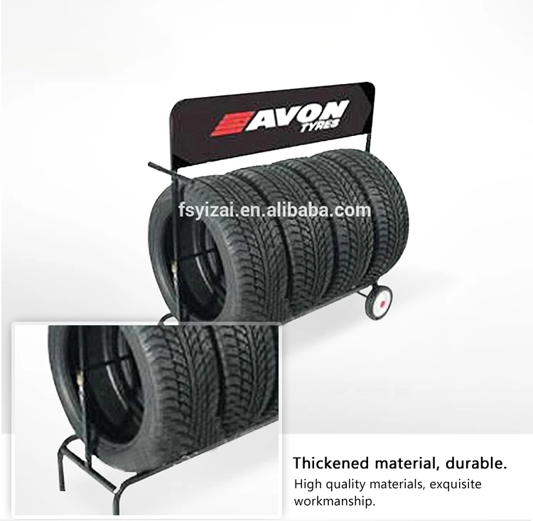 1.7 Meters Long Single Layer Movement The Tire Wheel Rim Display Rack