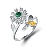 Latest fashion design flower style dancing Rotating zircon opening ring