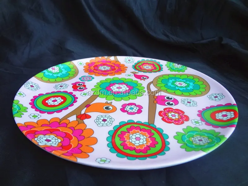Cute Design Melamine Round Dish,Decorative Dinner Ware