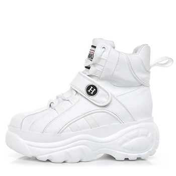 chunky white high top sneakers