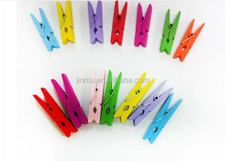 Colorful Custom Printed Clothes Pins Decorative Mini Clothespins