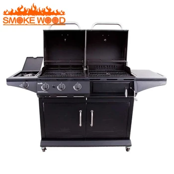 2017 Outdoor Pellet Grill Barbecue Smoker Gas And Charcoal Combo Garden Bbq
