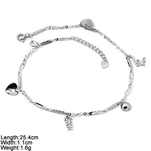 Jl15 925 Sterling Silver Fashion Anklet Pure Silver Jewelry 925 Plain