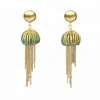 Long Chain Golden pearl jellyfish earring
