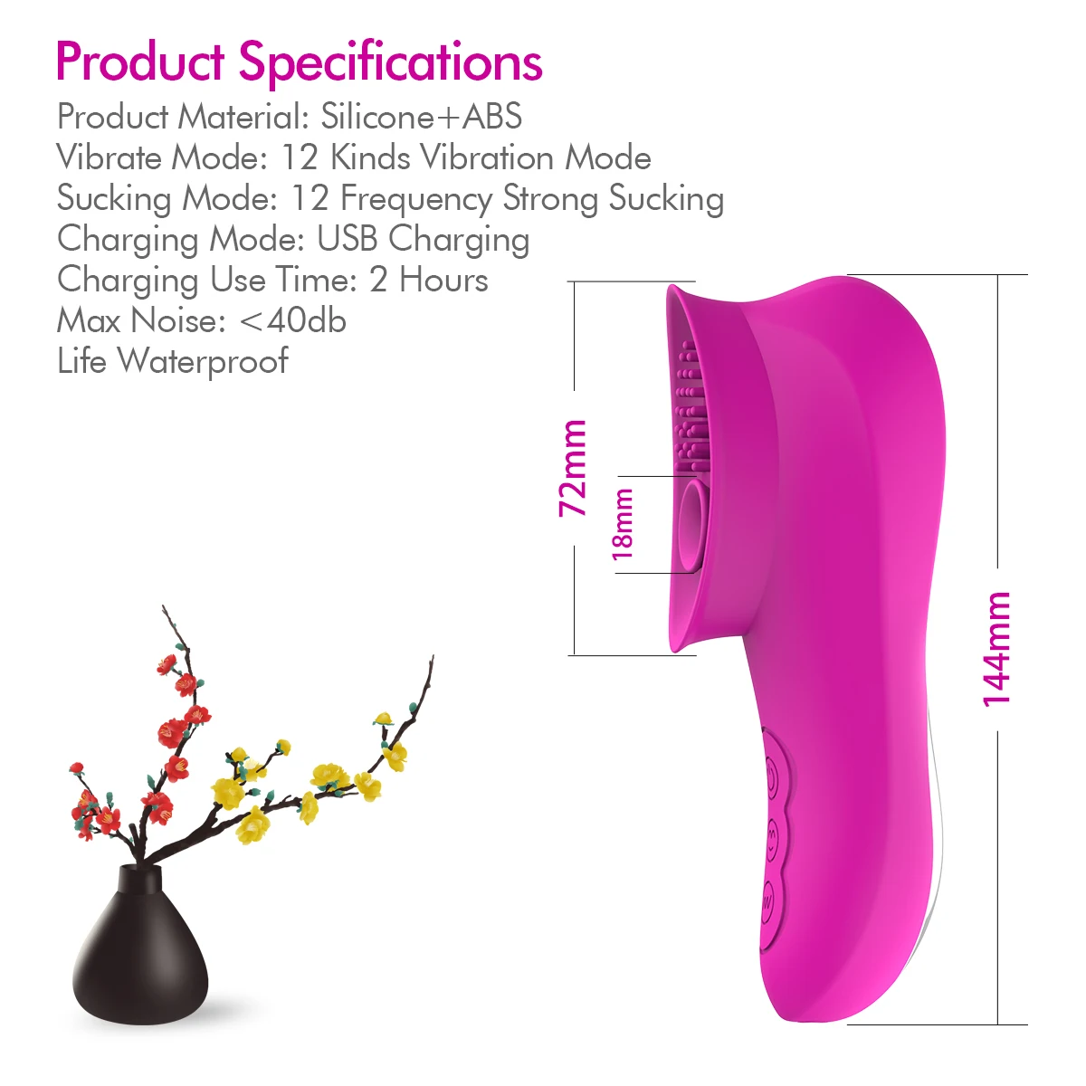 Powerful Silicone 12 Mode Clitoris Sucker Vibration Or