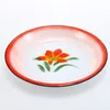 2019 new design retro flower custom printing logo Enamel dish rice soup dinner enamel plate/plain