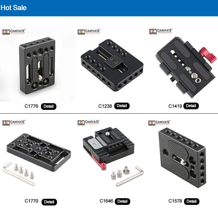 Camvate Universal Dslr Camera Mounting Plate With 1/4"20 And 3/8"16