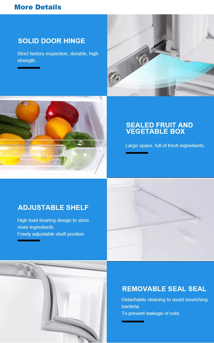 High Efficiency Double Door Refrigerator Retro