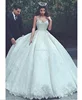 Junoesque Lace V-neck Neckline 2018 Ball Gown Wedding Dresses With Lace Appliques & Beadings