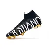 New knitted surface 360 technology waterproof FG nail high knee soccer shoes male