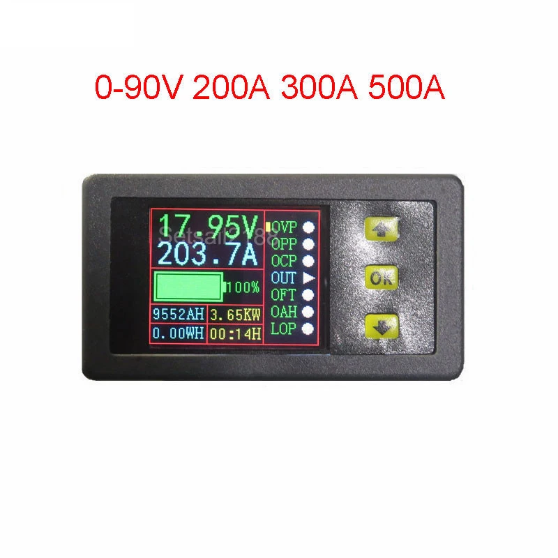 50A wireless DC volt AMP power meter Battery Monitor capacity Coulomb counter