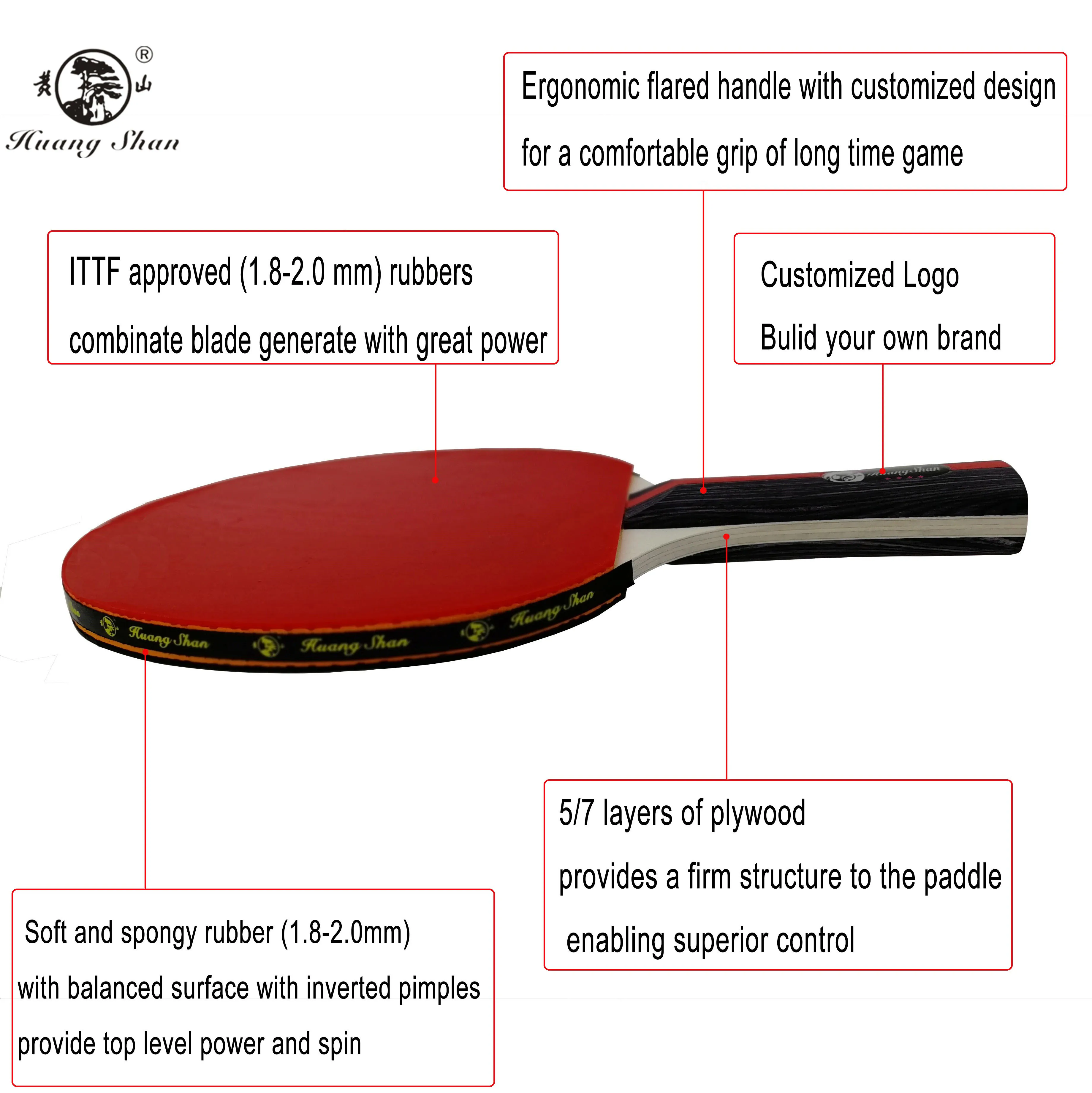 Customized Custom Professional Table Tennis Paddle Racket Set With Net