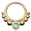 Titanium Rose Gold Plated Cat Eye Stone Septum Twist Septum Clicker Ring