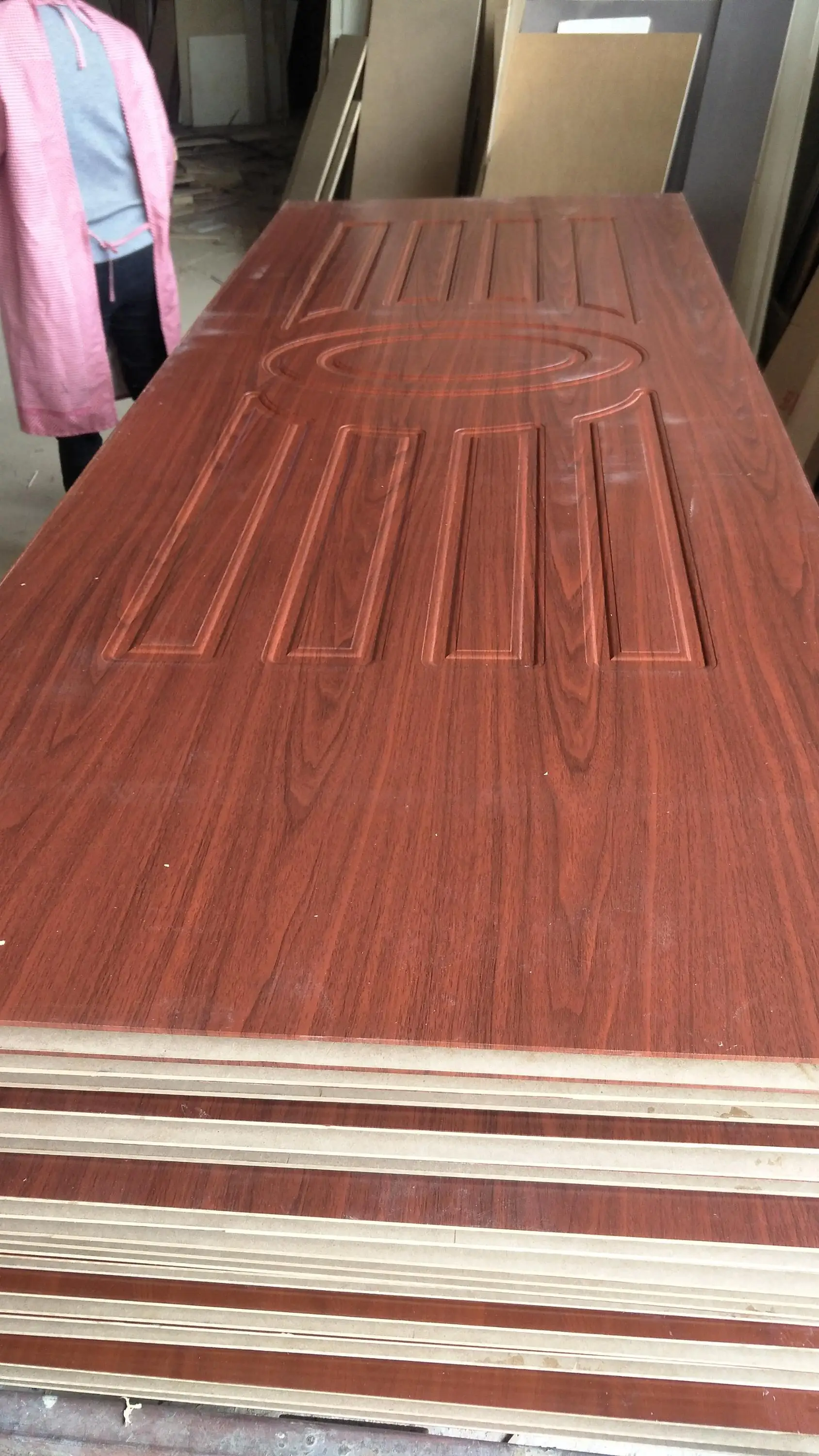 Solid lumber door board skin moulded door skin Chinese Factory