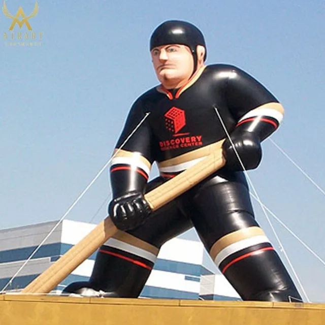Customized Club Mascot Inflatable Ice Hockey Players Cartoon Character ...