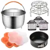 100% Stainless Steel Accessories Set Compatible with Pot Instant 6,8 QT, Steamer Basket with Divider, Springform Pan,