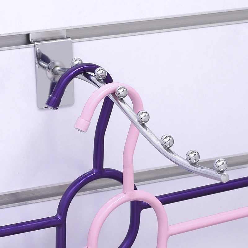 Retail Slatwall Hooks Metal Hanging Clothes Slat Board Hooks With 9